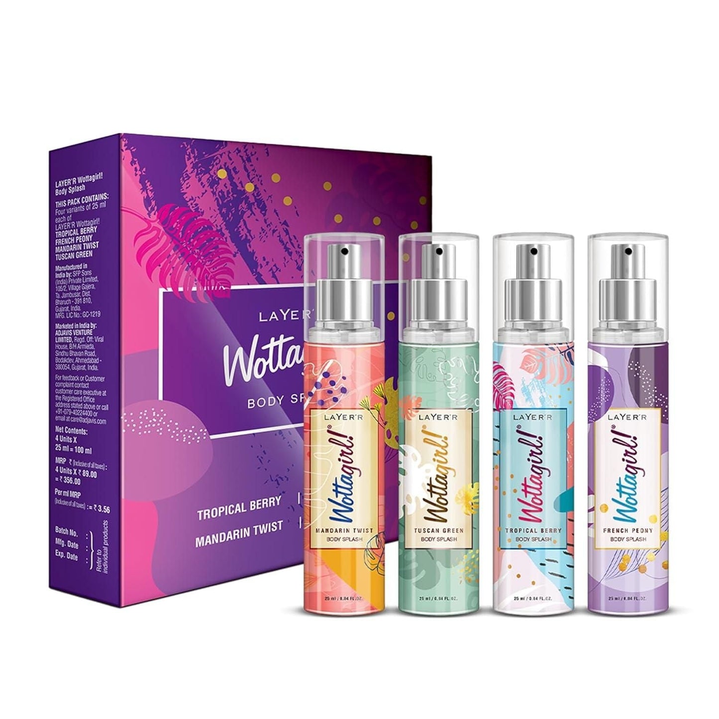 Layer'r Wottagirl Wood Body Splash Spray For Women (25ML) Pack of 4 - Ashish shop's